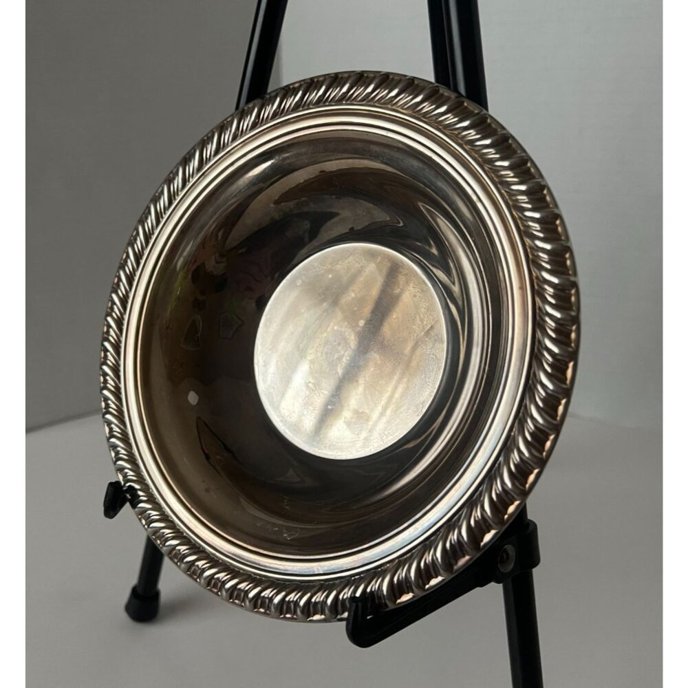 Vintage Wm. Rogers Silverplate Small Candy Bowl Dish Rope Edge Design - Picture 2 of 10